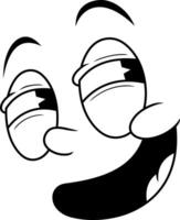 Black And White Funny Face With Cool Expression And Confident Grin vector