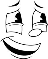 Black And White Laughing Cartoon Face With Playful Expression vector