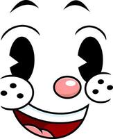 Color Cartoon Expression With Freckled Cheeks And Big Open Smile vector