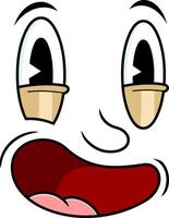 Joyful Cartoon Face With Raised Brows And Goofy Expression vector