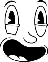 Goofy Cartoon Expression With Cheerful Eyes And Open Mouth vector