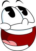 Excited Cartoon Face With Big Eyes And Wide Open Smile vector