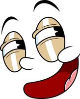Color Cartoon Expression With Half Closed Eyes And Open Mouth vector