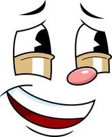 Embarrassed Cartoon Face With Blush Smile And Awkward Eyes vector