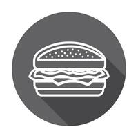 A hamburger icon on a gray circle vector
