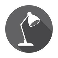 A desk lamp with a long shadow on a white background vector