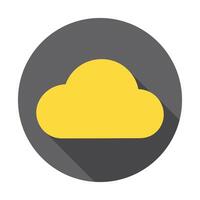 Cloud icon with long shadow on gray background vector