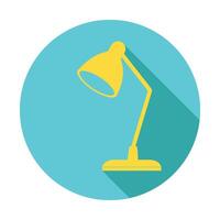A lamp with a long shadow on a blue background vector