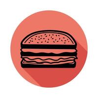 A hamburger icon on a red circle vector