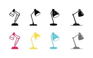 Various lamp icons on a white background vector