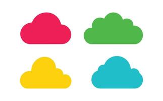 Four different colored clouds on a white background vector