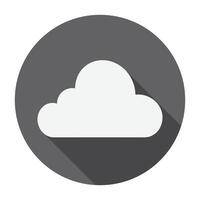 Cloud icon with long shadow on a gray background vector