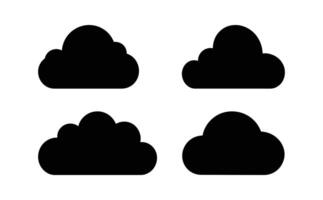 Four black clouds on a white background vector