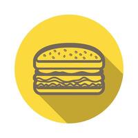 A hamburger icon on a yellow background vector
