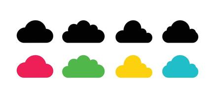 A set of six different colored poop icons vector