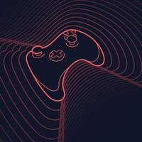 modern game controller design with futuristic neon lines vector