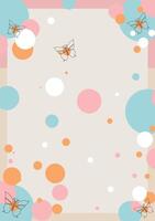 empty blank page for notes with bubbles and butterflies flat illustration. vector