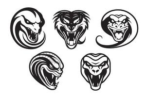snake set of mystical magic objects- moon, eyes, constellations, sun and stars. Spiritual occultism symbols, esoteric objects. vector