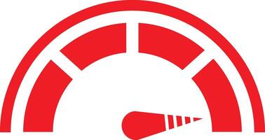 Red speedometer, arrows and glass dashboard indicators. Concept of speed, design in trendy style. risk and rating levels. illustration. vector