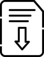 download document icon. icon related to download. suitable for web site, app, flat design, black line icon style. vector