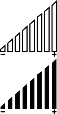 Volume icon set in two styles . Volume adjustment symbol . Sound level sign . black design