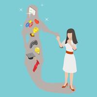 3D Isometric Flat Conceptual Illustration of Shadow Archetype, Meeting with Unconscious Part of Self vector