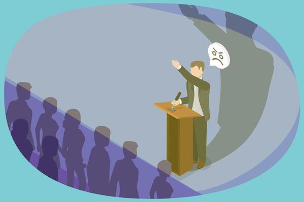 3D Isometric Flat Conceptual Illustration of Dictator, Totalitarian Regime
