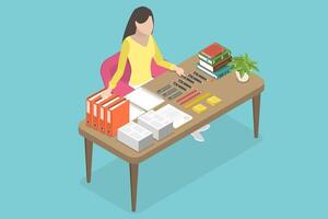 3D Isometric Flat Conceptual Illustration of Obsessive-compulsive Disorder, Perfectionism or OCD vector
