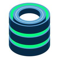 Isometric cloud database. Cloud computing and file cloud storage. Modern technology, illustration vector