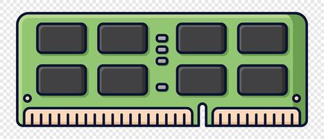 RAM memory computer. Computer RAM icon. Random access memory. Flat cartoon style, illustration vector