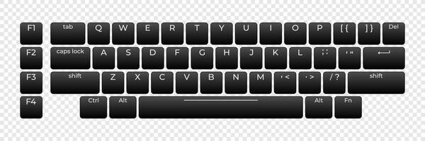 Computer keyboard button layout template with letters for graphic use, Modern computer keyboard. illustration. vector