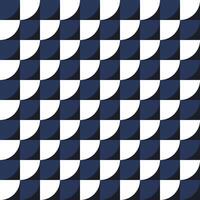 Modern Geometric Navy and White Pattern Abstract Quarter Circles Design vector