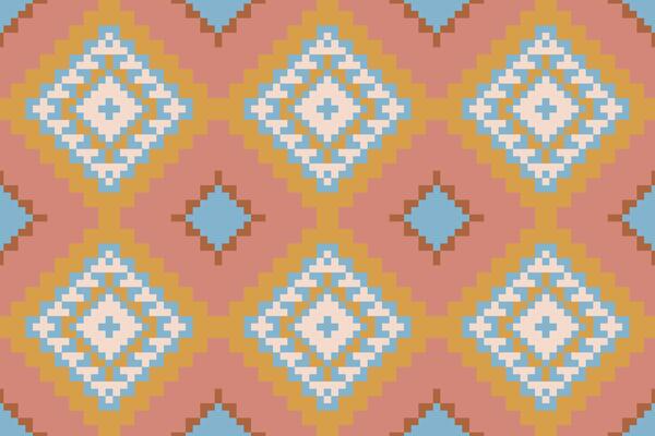 Diamond Shapes Islamic Geometric Patterns Drawingfolk Embroidery, Aztec Geometric Ornament Print. Design for Carpet, Wallpaper, Clothing, Wrapping, Fabric