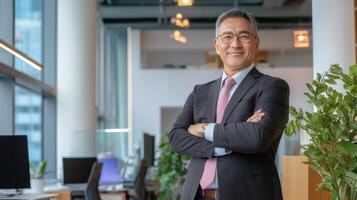 Professional business leader in modern office environment photo
