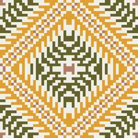 Geometric Pattern Ikat Weaving Patternfolk Embroidery, Aztec Geometric Ornament Print. Design for Carpet, Wallpaper, Clothing, Wrapping, Fabric vector