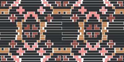 Repeating Pattern Double Ikat Patternfolk Embroidery, Aztec Geometric Ornament Print. Design for Carpet, Wallpaper, Clothing, Wrapping, Fabric vector