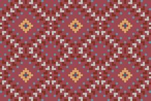 Textile Background Geometrical Patternfolk Embroidery, Aztec Geometric Ornament Print. Design for Carpet, Wallpaper, Clothing, Wrapping, Fabric vector