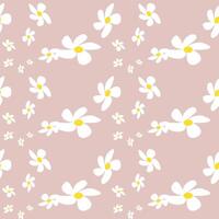 Simple Daisy Pattern Printable. Modern Seamless Pattern With Daisy Flower on Color Backgrounds . Cute Floral Print. vector