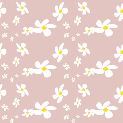 Simple Daisy Pattern Printable. Modern Seamless Pattern With Daisy Flower on Color Backgrounds . Cute Floral Print.
