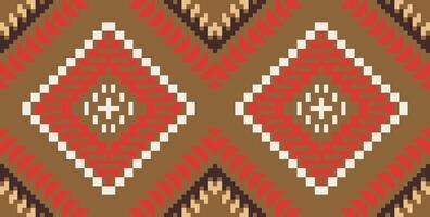 Endless Abstract Colorful Geometric Pattern Backgroundfolk Embroidery, Aztec Geometric Ornament Print. Design for Carpet, Wallpaper, Clothing, Wrapping, Fabric vector