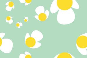 Blossom Daisy Pattern Printable. Modern Seamless Pattern of White Daisies on Color Background. vector