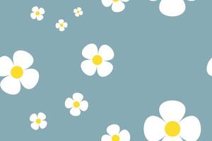 Blossom Daisy Pattern Drawing. Retro Charming Daisy Pattern on a Serene Background Creates a Cheerful vector