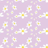 Modern Daisy Flower Seamless Pattern. Bloom Seamless Pattern Background Granny Style. Patchwork Flowers. vector