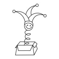 Simple doodle box with a jester vector