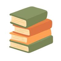 A simple flat image of a small stack of books vector