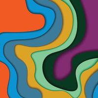 Wave in paper cut style background. vector