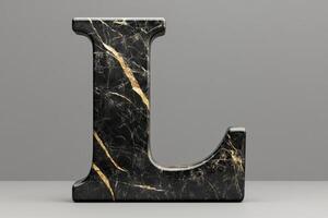 The letter L is made of marble and has a gold finish photo