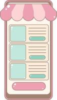 Online Shopping Interface Screen Features Product Listing Layout. Cute and Simple Style. vector