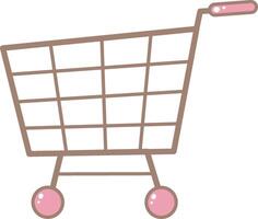 Pink Shopping Chart. Cute and Simple Style. vector
