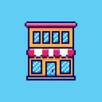 Pixel art store building game asset vector
